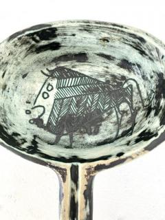 Jacques Blin JACQUES BLIN FRENCH CERAMIC ARTIST BLUE SCRAFITTO CERAMIC VIDE POCHE - 2968268