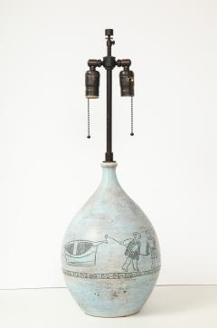Jacques Blin JACQUES BLIN LAMP INCISED WITH TWO MEN AND A BOAT - 1790118