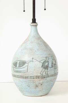 Jacques Blin JACQUES BLIN LAMP INCISED WITH TWO MEN AND A BOAT - 1790121