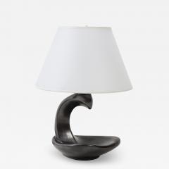 Jacques Blin Jacque Blin Black Matte Luster Glaze Ceramic lamp with Custom Vellum Shade - 2775165