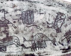 Jacques Blin Jacques Blin French Ceramic Artist Scrafitto Decorated Large Elongated Coupe - 4415472