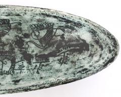 Jacques Blin Jacques Blin French Ceramic Artist Scrafitto Decorated Large Elongated Coupe - 4415473