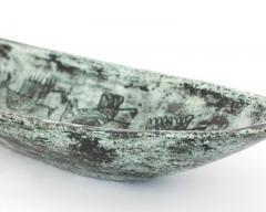 Jacques Blin Jacques Blin French Ceramic Artist Scrafitto Decorated Large Elongated Coupe - 4415474