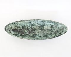 Jacques Blin Jacques Blin French Ceramic Artist Scrafitto Decorated Large Elongated Coupe - 4415475