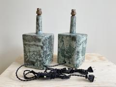 Jacques Blin PAIR OF JACQUES BLIN CERAMIC LAMPS - 2413584