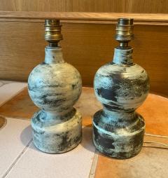 Jacques Blin Pair of Ceramic Table Lamps by Jacques Blin France 1960s - 3114919