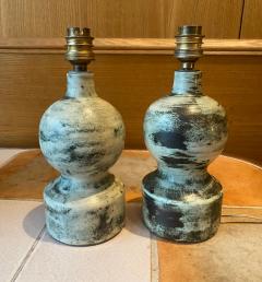 Jacques Blin Pair of Ceramic Table Lamps by Jacques Blin France 1960s - 3114921