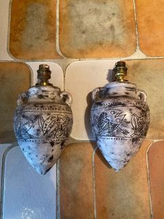 Jacques Blin Pair of ceramic sconces by Jacques Blin France 1960s - 3225306