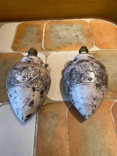 Jacques Blin Pair of ceramic sconces by Jacques Blin France 1960s - 3225307