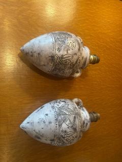 Jacques Blin Pair of ceramic sconces by Jacques Blin France 1960s - 3225309