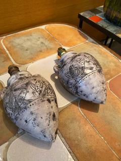 Jacques Blin Pair of ceramic sconces by Jacques Blin France 1960s - 3225310