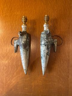 Jacques Blin Pair of ceramic sconces by Jacques Blin France 1960s - 3225313