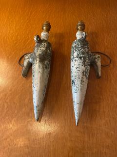 Jacques Blin Pair of ceramic sconces by Jacques Blin France 1960s - 3225315