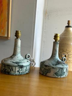 Jacques Blin Pair of ceramic table lamp by Jacques Blin France 1960s - 4312867