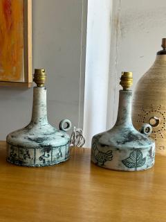 Jacques Blin Pair of ceramic table lamp by Jacques Blin France 1960s - 4312869