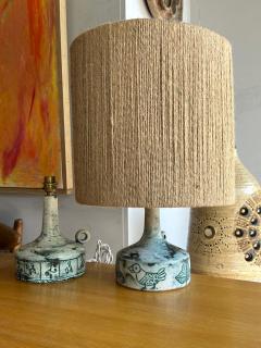 Jacques Blin Pair of ceramic table lamp by Jacques Blin France 1960s - 4312875