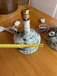 Jacques Blin Pair of ceramic table lamp by Jacques Blin France 1960s - 4312877
