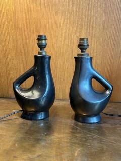 Jacques Blin Pair of ceramic table lamp by Jacques Blin France 1960s - 4573170