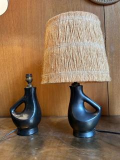Jacques Blin Pair of ceramic table lamp by Jacques Blin France 1960s - 4573173