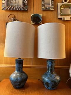 Jacques Blin Pair of ceramic table lamps by Jacques Blin France 1960s - 3220343