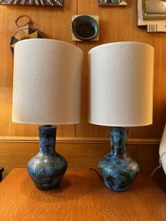 Jacques Blin Pair of ceramic table lamps by Jacques Blin France 1960s - 3220344