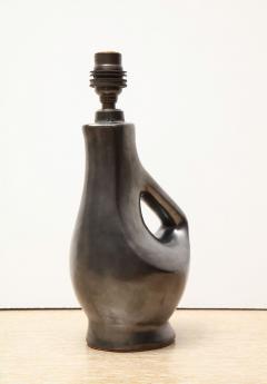 Jacques Blin Rare Small Gunmetal Ceramic Lamps - 1116710