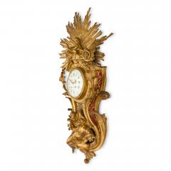 Jacques Caffieri Antique French cartel clock of Venus with cherubs - 3949722