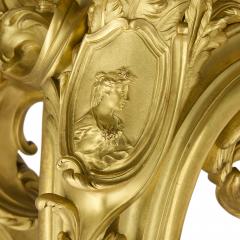 Jacques Caffieri Large Rococo style ormolu and marble pedestal after Caffieri - 4051387