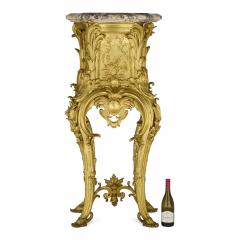 Jacques Caffieri Large Rococo style ormolu and marble pedestal after Caffieri - 4051390