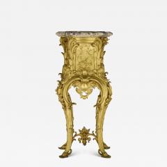 Jacques Caffieri Large Rococo style ormolu and marble pedestal after Caffieri - 4053975