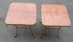 Jacques Charpentier 1970 Pair of Octagonal Pedestals Jacques Charpentier and Red Travertine of Iran - 2323329