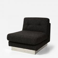 Jacques Charpentier Chrome and Wool California Lounge Chair by Jacques Charpentier France - 3263133