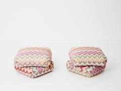 Jacques Charpentier Jacques Charpentier for Maison Jansen pair of ottomans Missoni upholstery 1970s - 3243664