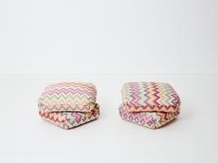 Jacques Charpentier Jacques Charpentier for Maison Jansen pair of ottomans Missoni upholstery 1970s - 3243669