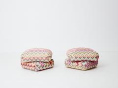 Jacques Charpentier Jacques Charpentier for Maison Jansen pair of ottomans Missoni upholstery 1970s - 3243671