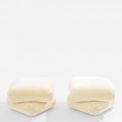 Jacques Charpentier Jacques Charpentier for Maison Jansen pair of ottomans mohair velvet 1970s - 3922797