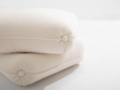 Jacques Charpentier Jacques Charpentier for Maison Jansen pair of ottomans white alpaca 1970s - 4341448