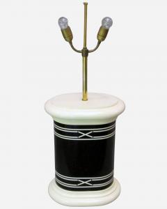 Jacques Charpentier Large cream and black lamp France 1970 - 4372172