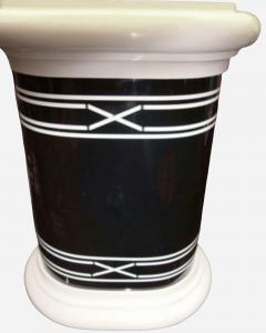 Jacques Charpentier Large cream and black lamp France 1970 - 4372173