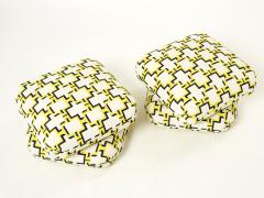 Jacques Charpentier Pair of outdoor ottomans poufs by J Charpentier for Maison Jansen 1970s - 2223151