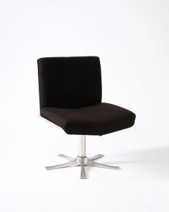 Jacques Charpentier Steel and Cashmere Side Lounge Chair by Jacques Charpentier France c 1970 - 3666368