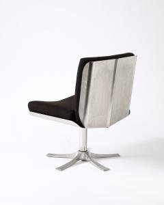 Jacques Charpentier Steel and Cashmere Side Lounge Chair by Jacques Charpentier France c 1970 - 3666372