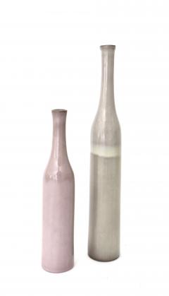 Jacques Dani Ruelland Jacques and Dani Ruelland French Ceramic Bottle In Pale Gray to Lavender Glaze - 1173585