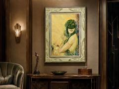 Jacques De Zeine Belgian Art Deco Painting The Intrigue by Jacques De Zeine 1934 - 4610142