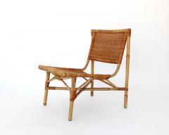 Jacques Dumond FRENCH RATTAN AND BAMBOO LOW LOUNGE CHAIRS ATRRIBUTED TO JACQUES DUMOND - 2041095