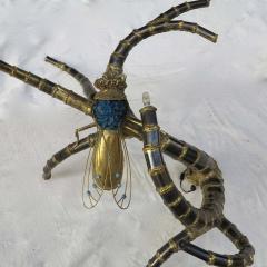 Jacques Duval Brasseur 1950 1970 Table has the Bronze Cicada Style Duval Brasseur Enlightening - 2475817