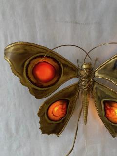 Vintage brass butterfly lamp, 1970