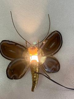 Jacques Duval Brasseur 1970 Butterfly Wall Lamp in Bronze Duval Brasseur Or Isabelle Faure 28 X H 35 - 3244990