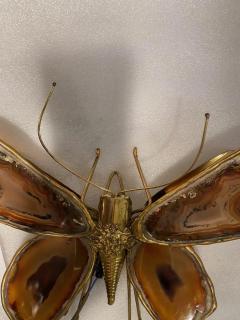 Jacques Duval Brasseur 1970 Butterfly Wall Lamp in Bronze or Brass Duval Brasseur or Isabelle Faure - 2957362