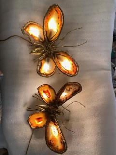 Jacques Duval Brasseur 1970 Couple of Butterfly Sconces in Bronze or Brass Duval Brasseur or I Faure - 3019994
